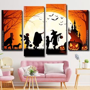 Halloween Celebration Silhouette panels paint by numbers