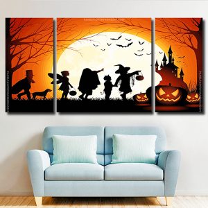 Halloween Celebrtaion Silhouette panel paint by numbers