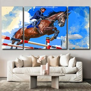 Horse Rider Jumping panels paint by numbers