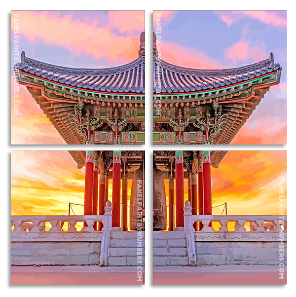 Korean Friendship Bell At Sunset panels paint by numbers