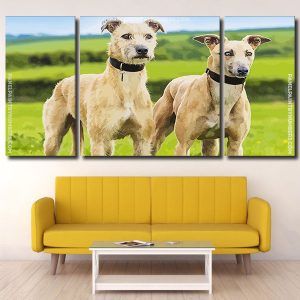 Lurcher Dogs panel piant by numbers