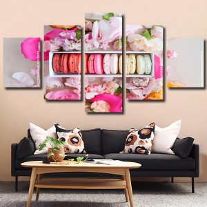 Macarons And Flowers Panels Paint by numbers