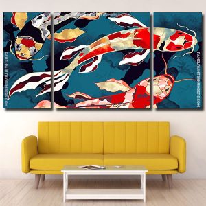 Metalic Koi Fish Panels paint by numbers