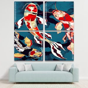 Metallic Koi Fish Panels paint by numbers