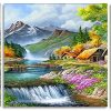 Mountain Waterfall Beautiful Valley paint by numbers