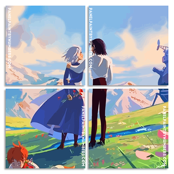 Moving Castle panels paint by numbers