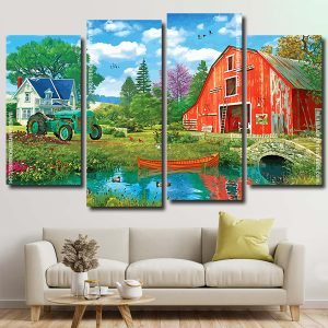 Red Barn Lakeside Panels paint by numbers