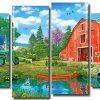 Red Barn Lakeside Panels paint by numbers