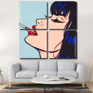 Smoking Girl Pop Art panels paint by number