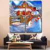 Snowman And Birds panels paint by numbers