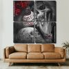 Sugar Skull kissing Skeleton panel paint by numbers