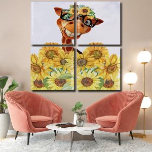 Sunflowers Giraffe Panels paint by numbers