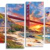 Sunset At Golden Gate Panels paint by numbers