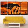 Sunset Giraffes Silhouette Panels paint by numbers