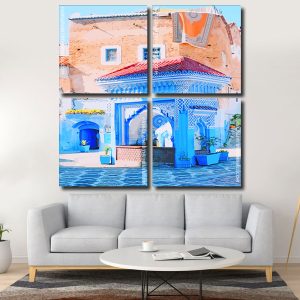 The Blue City Morocco panels paint by numbers