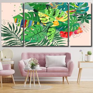 Tropical Leaves panels paint by numbers