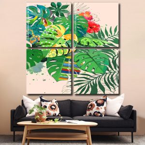 Tropical Leaves panel paint by numbers