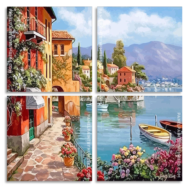 Venice Villa Seaside panels paint by numbers