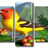 Western Tanager Bird panels paint by numbers