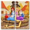 Belle And Rapunzel panels paint by numbers