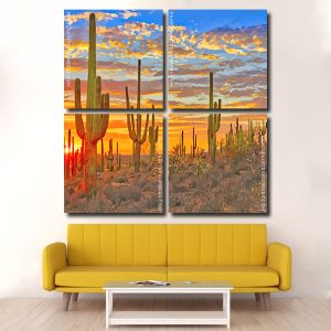 Cactus in Sahara Desert panels paint by numbers