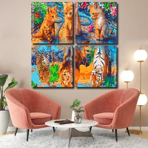 Cats Water Refletion panels paint by numbers