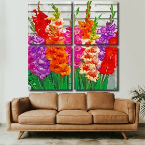 Colorful Gladiolus Flowers panels paint by numbers