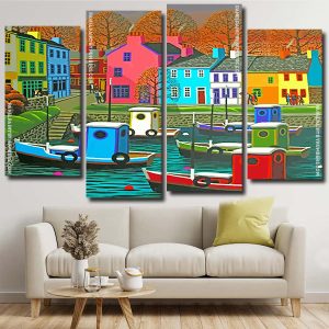 Colorful Houses panels piant by numbers