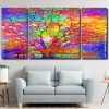 Colorful Stained Glass Tree panels paint by numbers