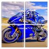 Cool Blue Motorcycle panels paint by numbers