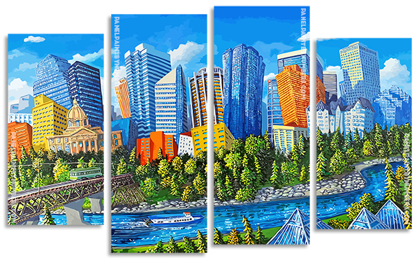 Edmonton Skyline  panels paint by nulmbers