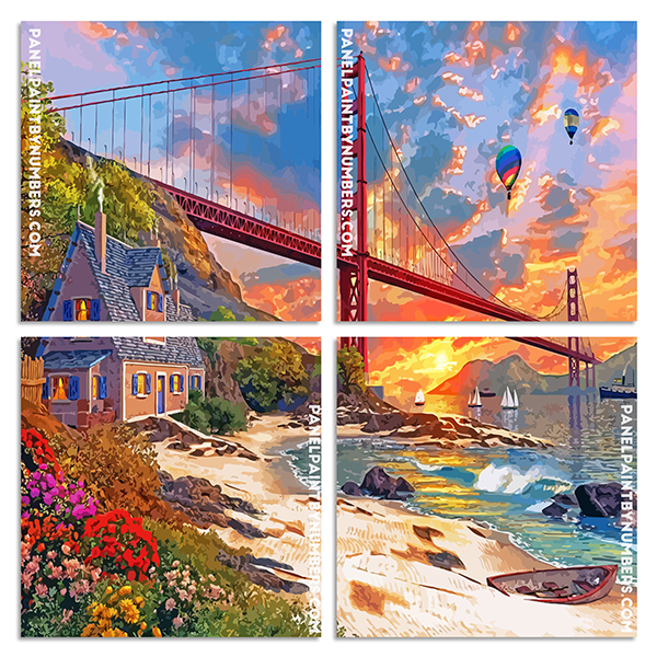 Golden Gate Sunset panels paint by numbers