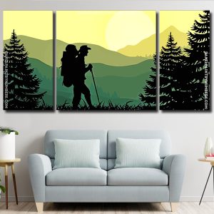 Hiking Man Silhouette panels paint by numbers