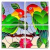 Love Birds Stained Glass panels paint by numbers