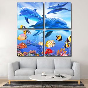 Tropical Fishes And Dolphins panels paint by numbers