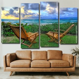 Wooden Chairs in A Landscape panel paint by numbers