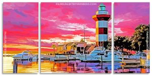 Hilton Head Harbour Town Lighthouse Panel paint by numbers