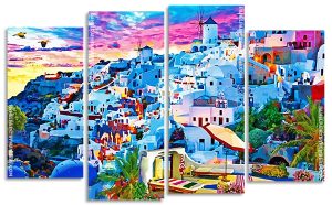 Santorini Island Panel paint by number