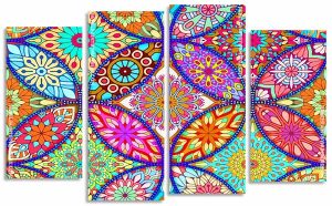 Colourful Mandala Art Panel paint by numbers