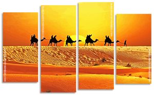 Camels In Desert Panel paint by numbers