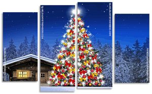 Christmas Night Tree Panels paint by numbers