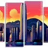 Cityscape Illustration Art Panels paint by number