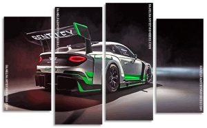 Bentley Racing Car Panel paint by numbers