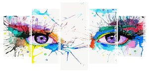 Rainbow Splatter Eyes Panel paint by numbers