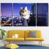 A Cat With City View At Night panel paint by numbers