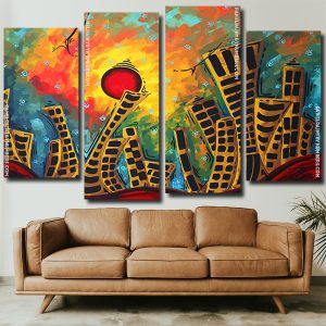 Abstract Buildings Panels paint by numbers