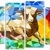 Abstract Cubism Bull panels paint by numbers