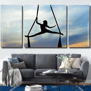 Aerial Ribbon Dancer Silhouette Panels paint by numbers