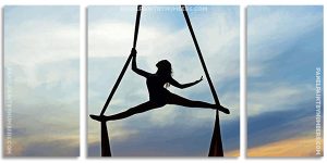 Aerial Ribbon Dancer Silhouette Panel paint by numbers