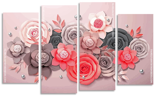 Aesthetic Flower panels paint by numbers